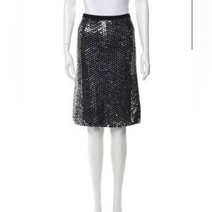EUC Tory Burch Embellished Wool Knit Midi Skirt